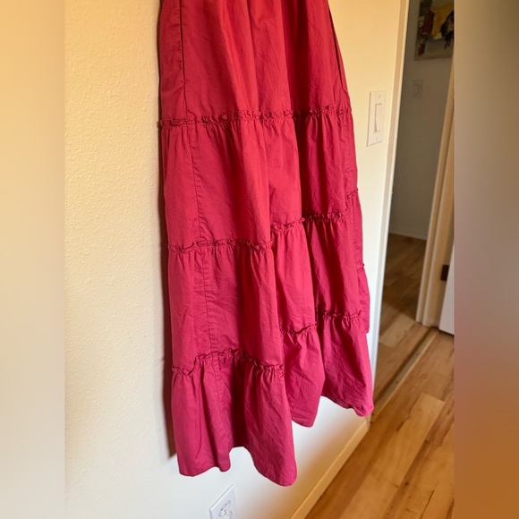 Chic Pink Ruffle Midi Dress - Picture 8 of 8